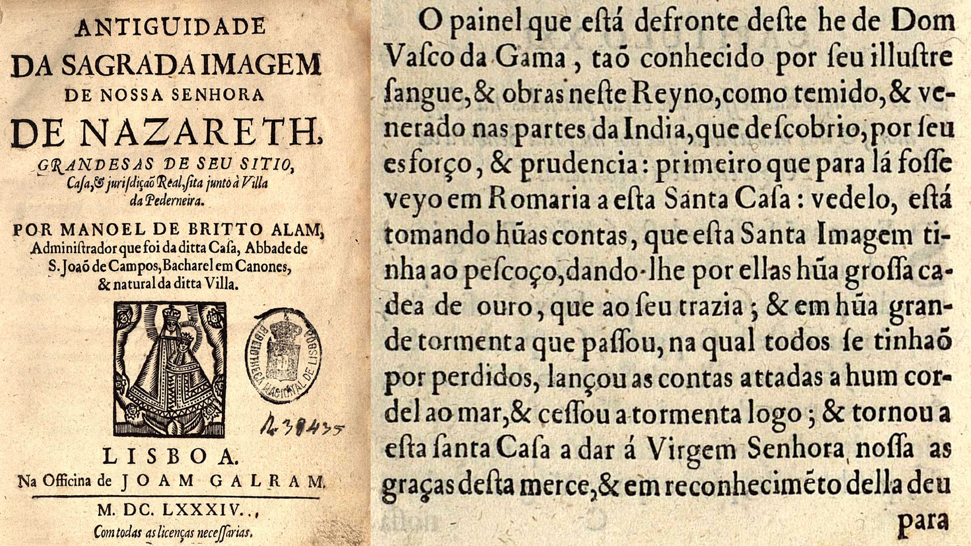 Relato do milagre de Vasco da Gama